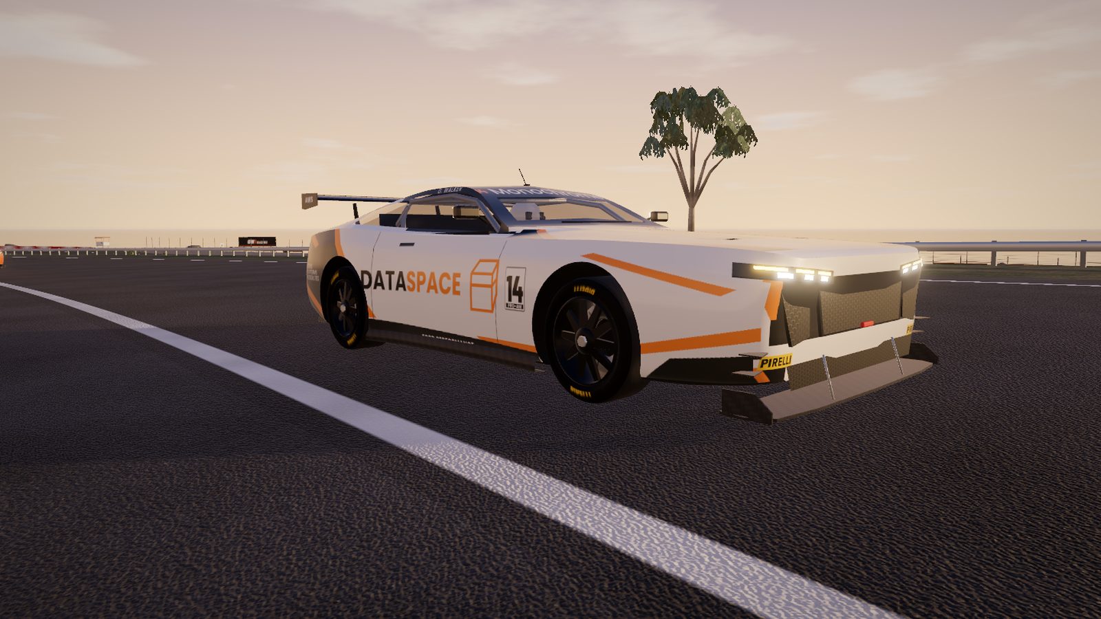 Photo mode: the Dataspace livery at golden hour