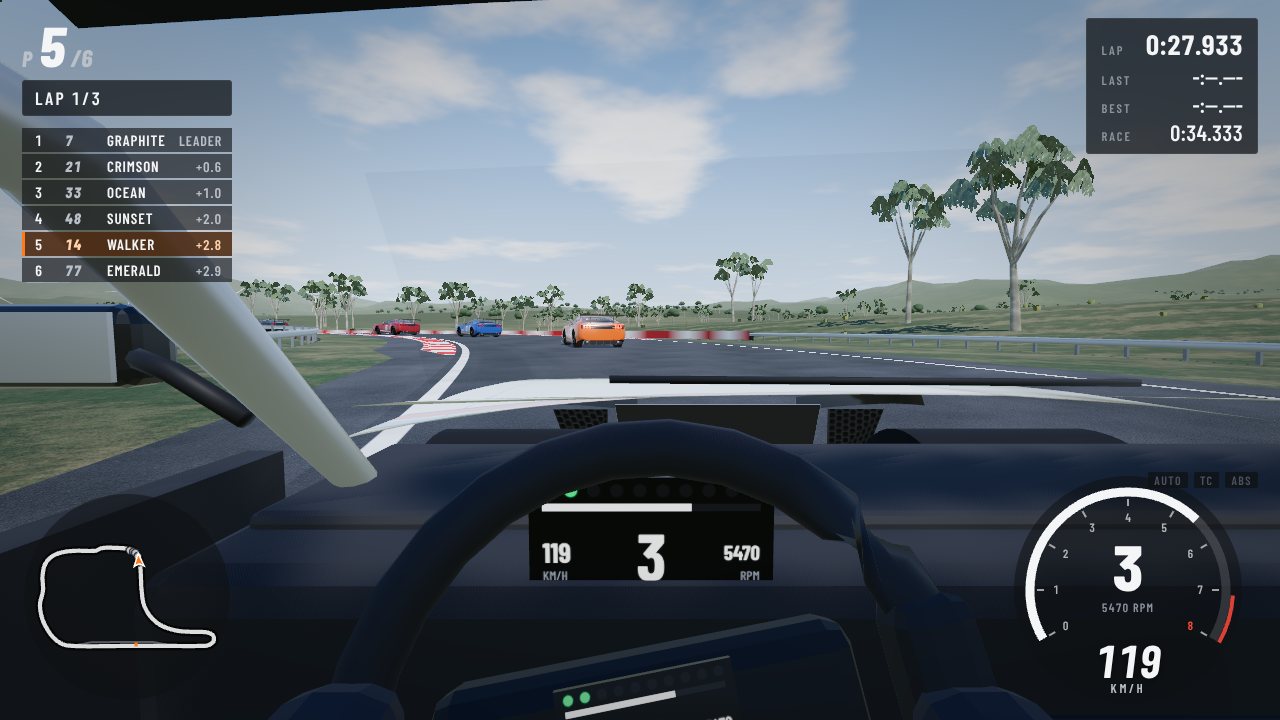 Cockpit camera with the live digital dash