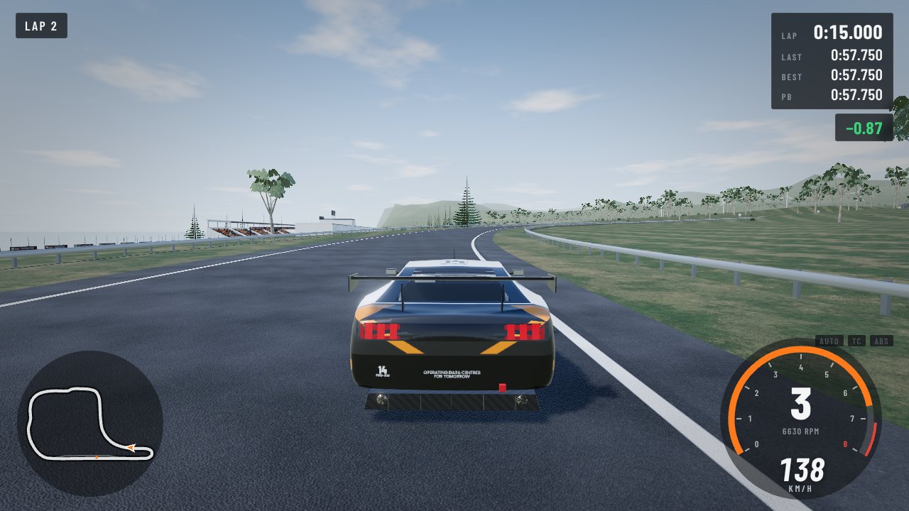 Time trial with a live delta to your best lap
